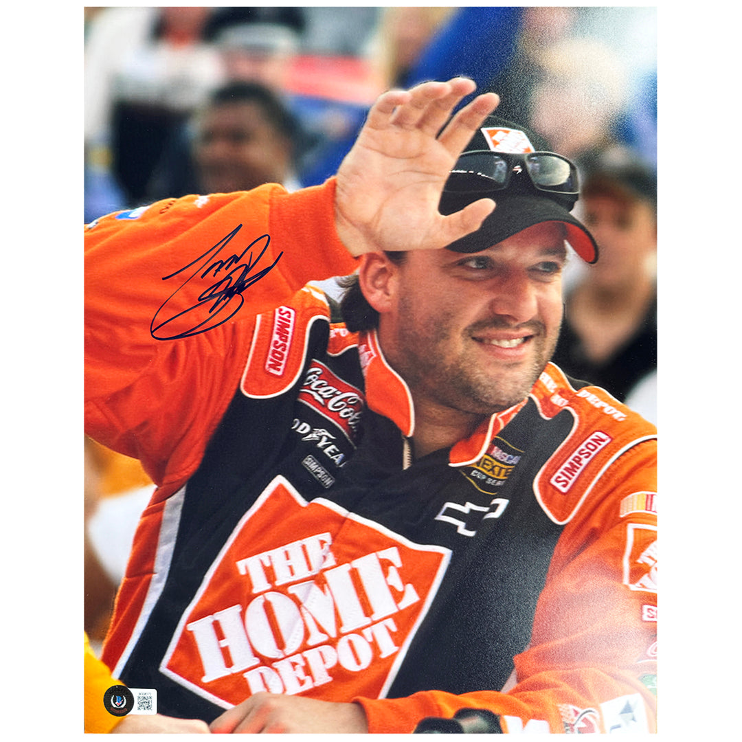 Tony Stewart Signed NASCAR Waving 11x14 Photo (Beckett)