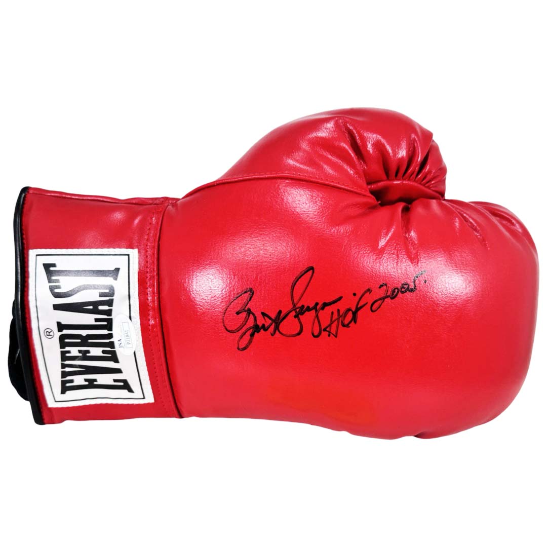 Bert Sugar Signed HOF 2005 Inscription Red Boxing Glove (JSA)