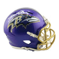 Terrell Suggs Signed White Ink Inscription Baltimore Ravens Flash Mini Football Helmet (JSA)
