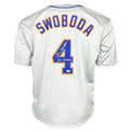 Ron Swoboda Signed 69 Champs Inscription New York Grey Baseball Jersey (JSA)