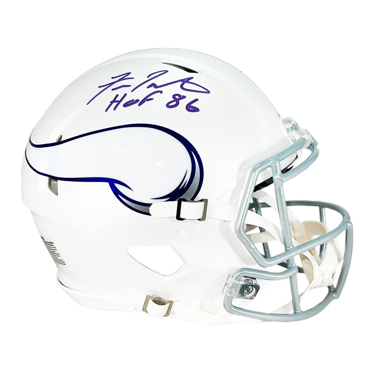 Fran Tarkenton Signed HOF 86 Inscription Minnesota Vikings Authentic Alt 2024 Speed Full-Size Football Helmet (Beckett)
