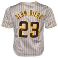 Fernando Tatis Jr Signed San Diego Grey Pinstripe Slam Diego Baseball Jersey (JSA)