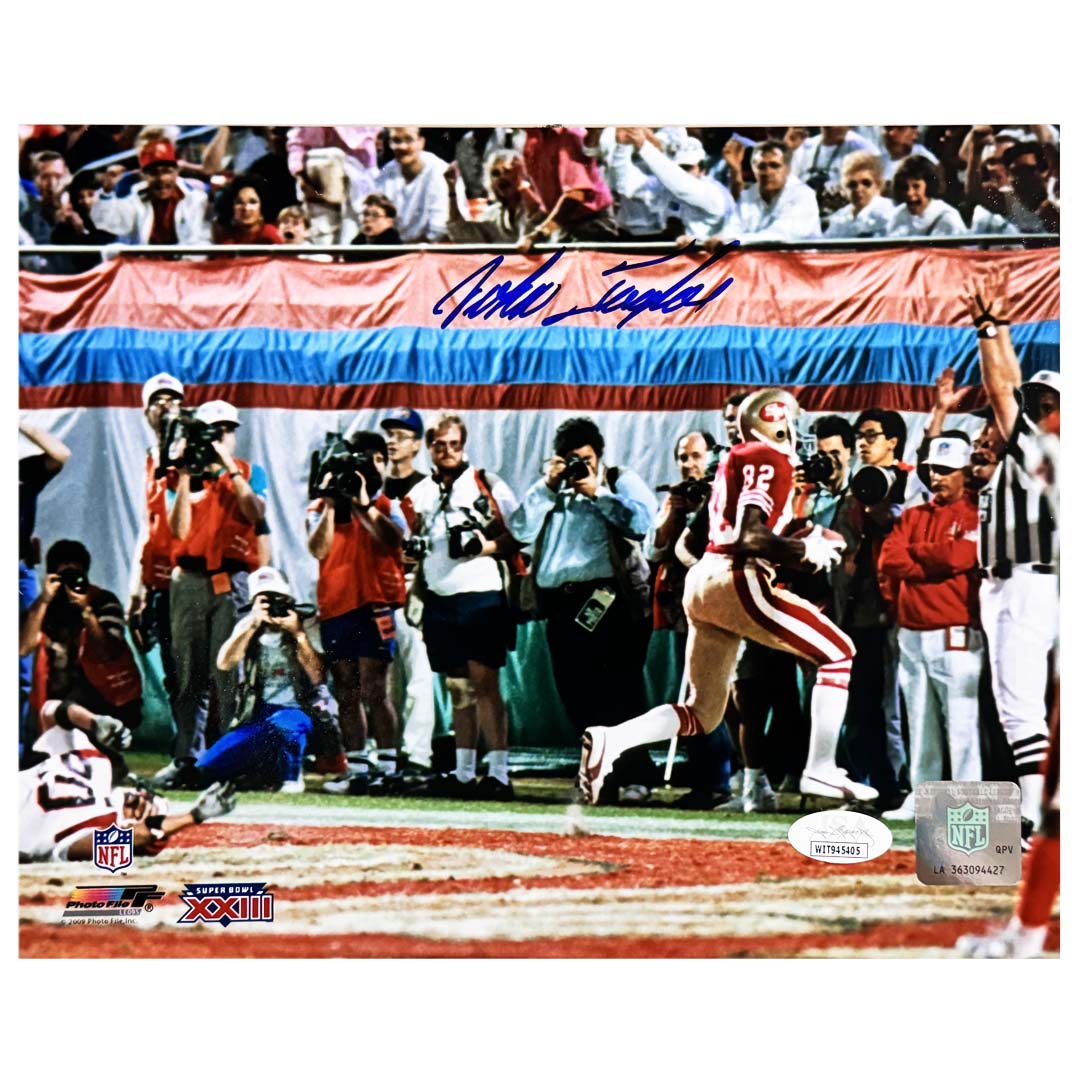 John Taylor Signed San Francisco Pose 1 Football 8x10 Photo (JSA)
