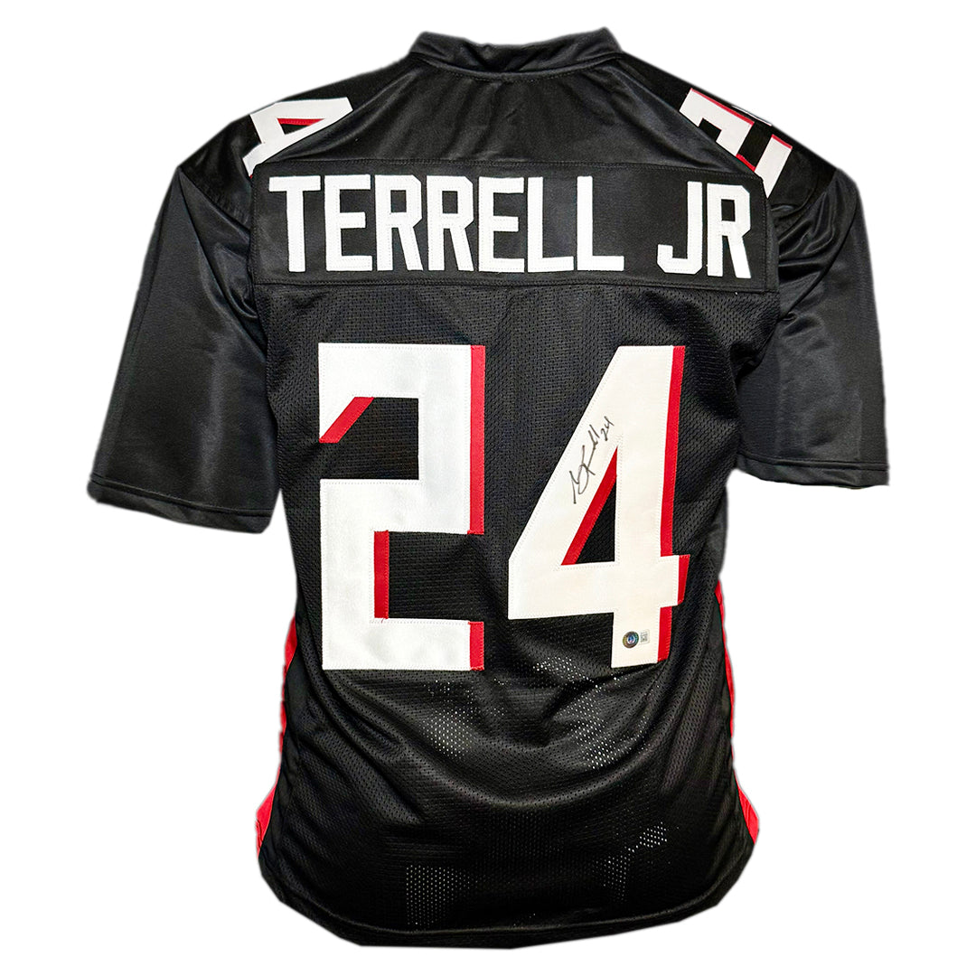 A.J. Terrell Jr Signed Atlanta Black Football Jersey (Beckett)