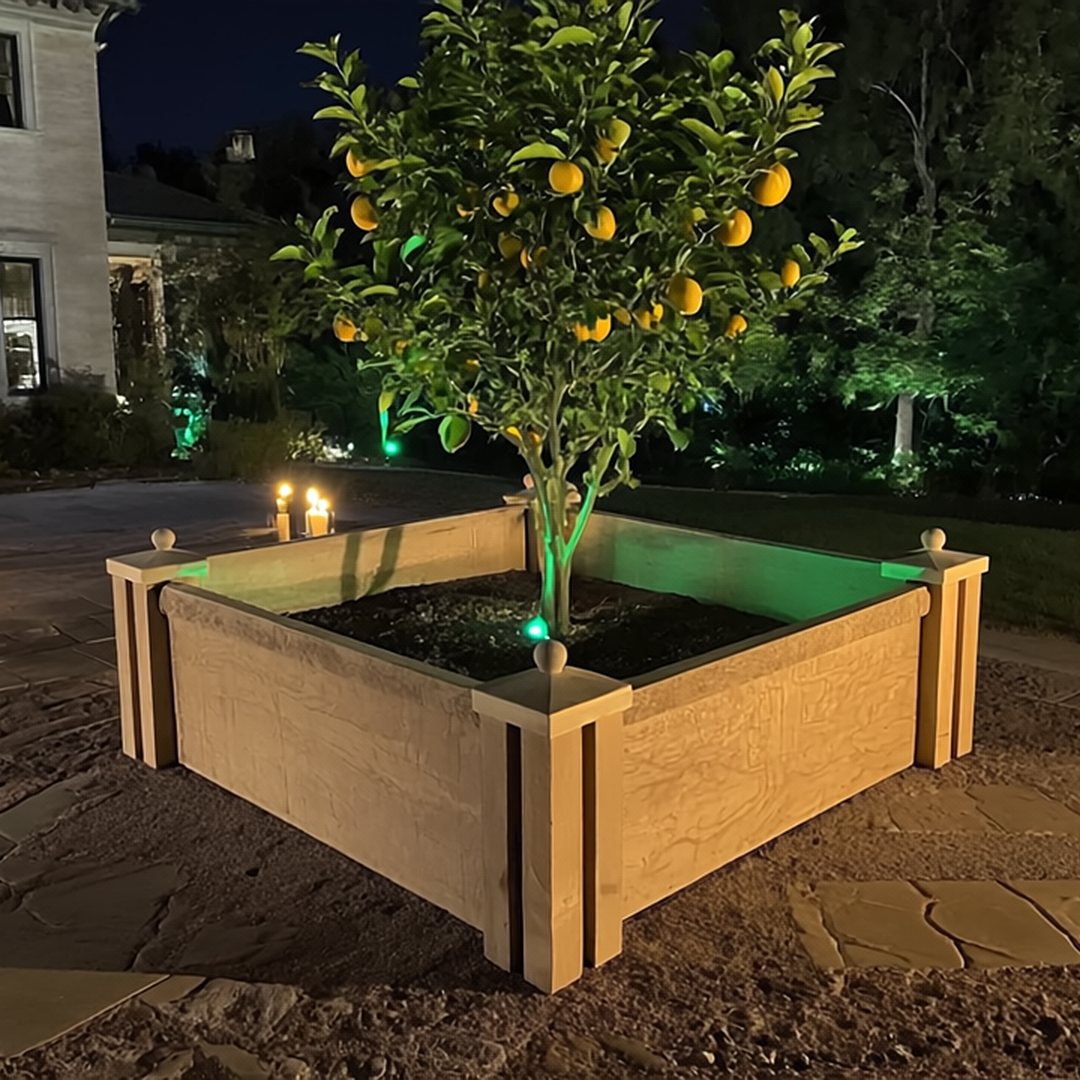 Prefabricated Concrete Garden Bed - Textured Stone (4 x 4)