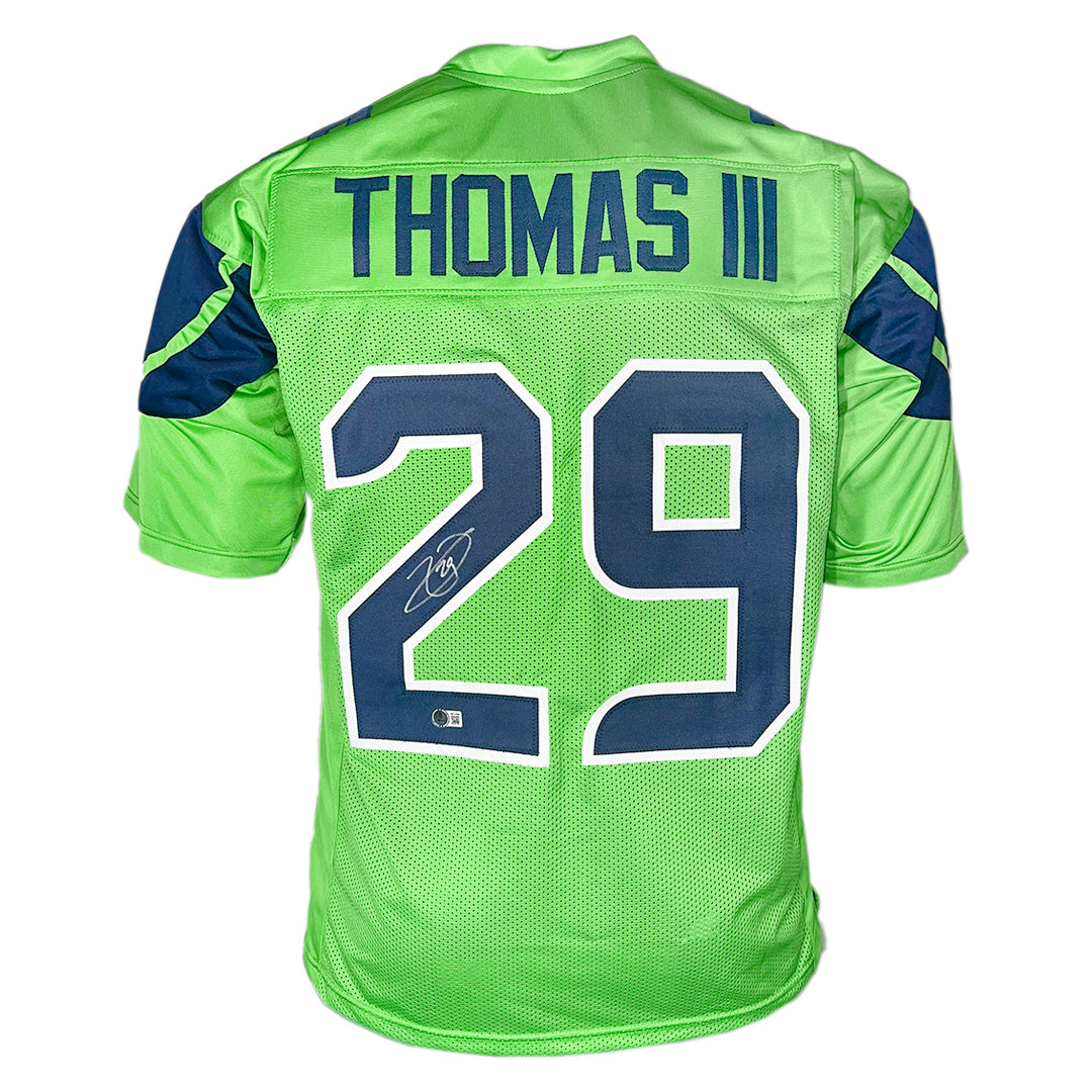 Earl Thomas Signed Seattle Green Football Jersey JSA