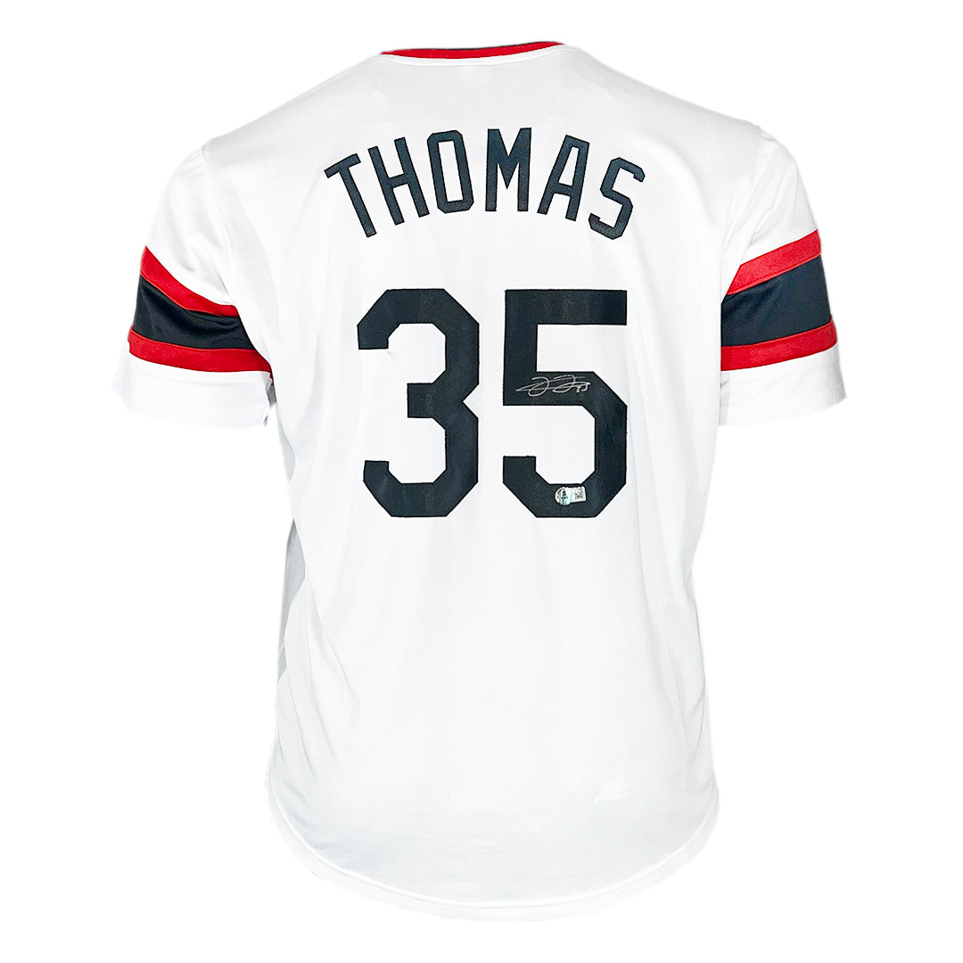Frank Thomas Signed Chicago White Throwback Baseball Jersey (Beckett)