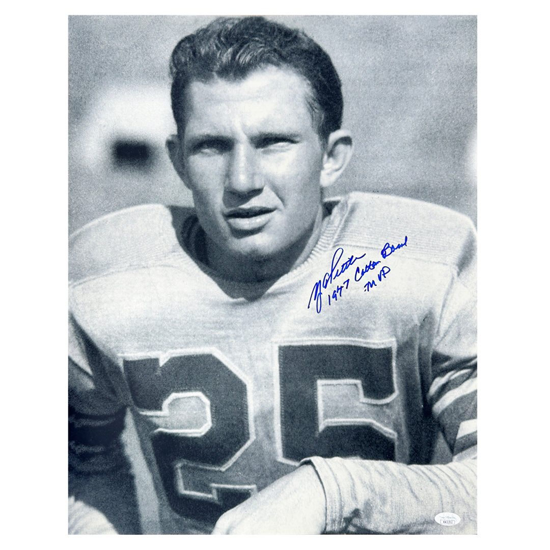 Y.A. Tittle Signed 1947 Cotton Bowl MVP Inscription Pose 3 Football 16x20 Photo (JSA)