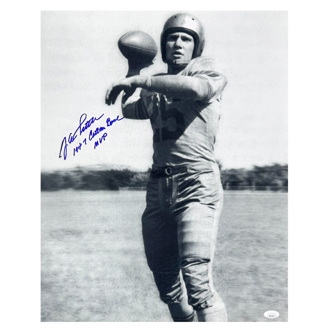 Y.A. Tittle Signed 1947 Cotton Bowl MVP Inscription Pose 8-1 Football 16x20 Photo (JSA)