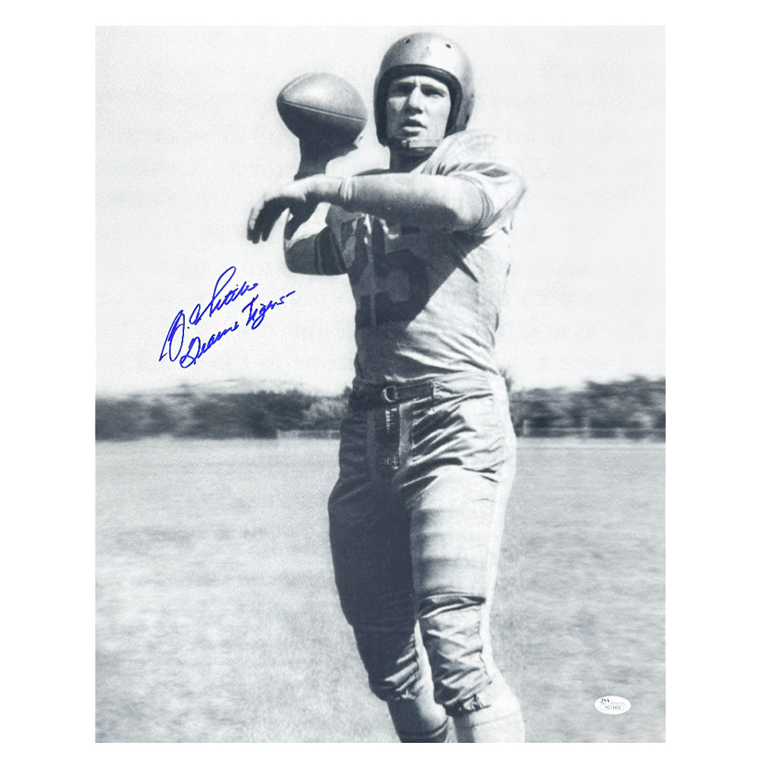 Y.A. Tittle Signed Geaux Tigers Inscription Pose 8-2 Football 16x20 Photo (JSA)