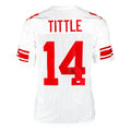 Y.A. Tittle Signed HOF 71 Inscription New York White Black Signature Football Jersey (JSA)