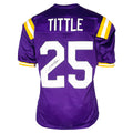 Y.A. Tittle Signed LSU College Purple Football Jersey (JSA)
