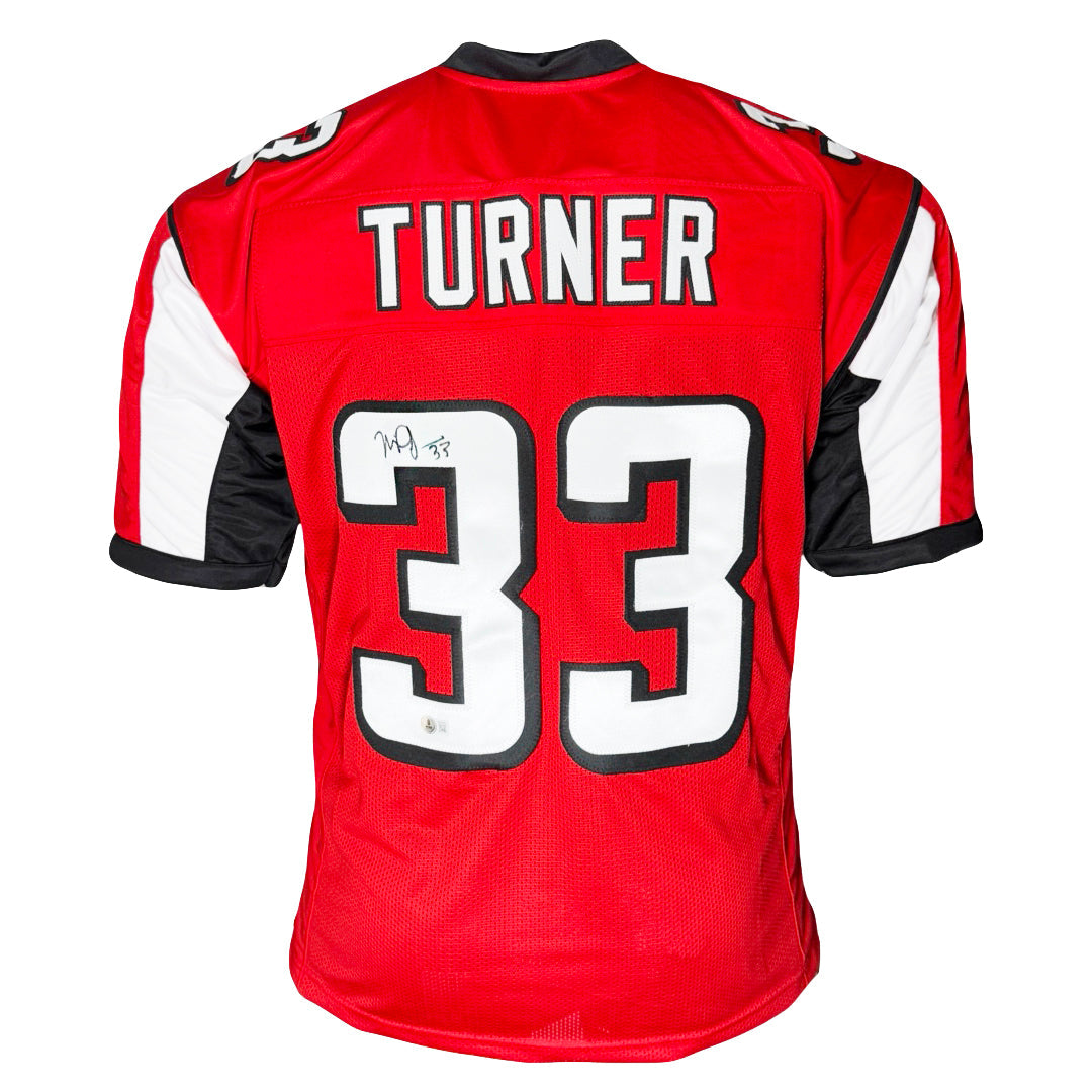 Michael Turner Signed Atlanta Red Football Jersey (Beckett)