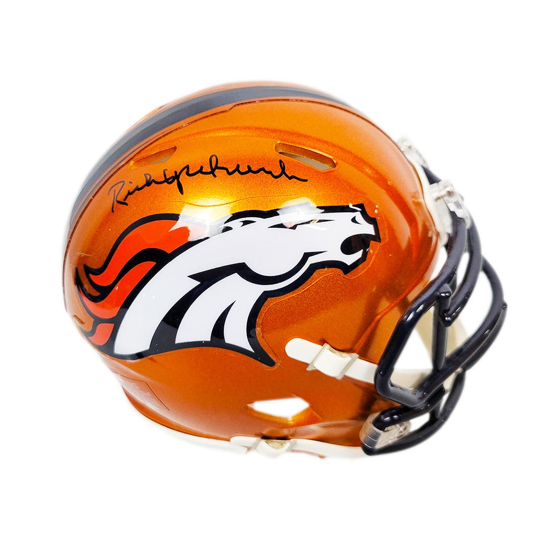 Rick Upchurch Signed Denver Broncos Flash Speed Mini Replica Football Helmet (JSA)