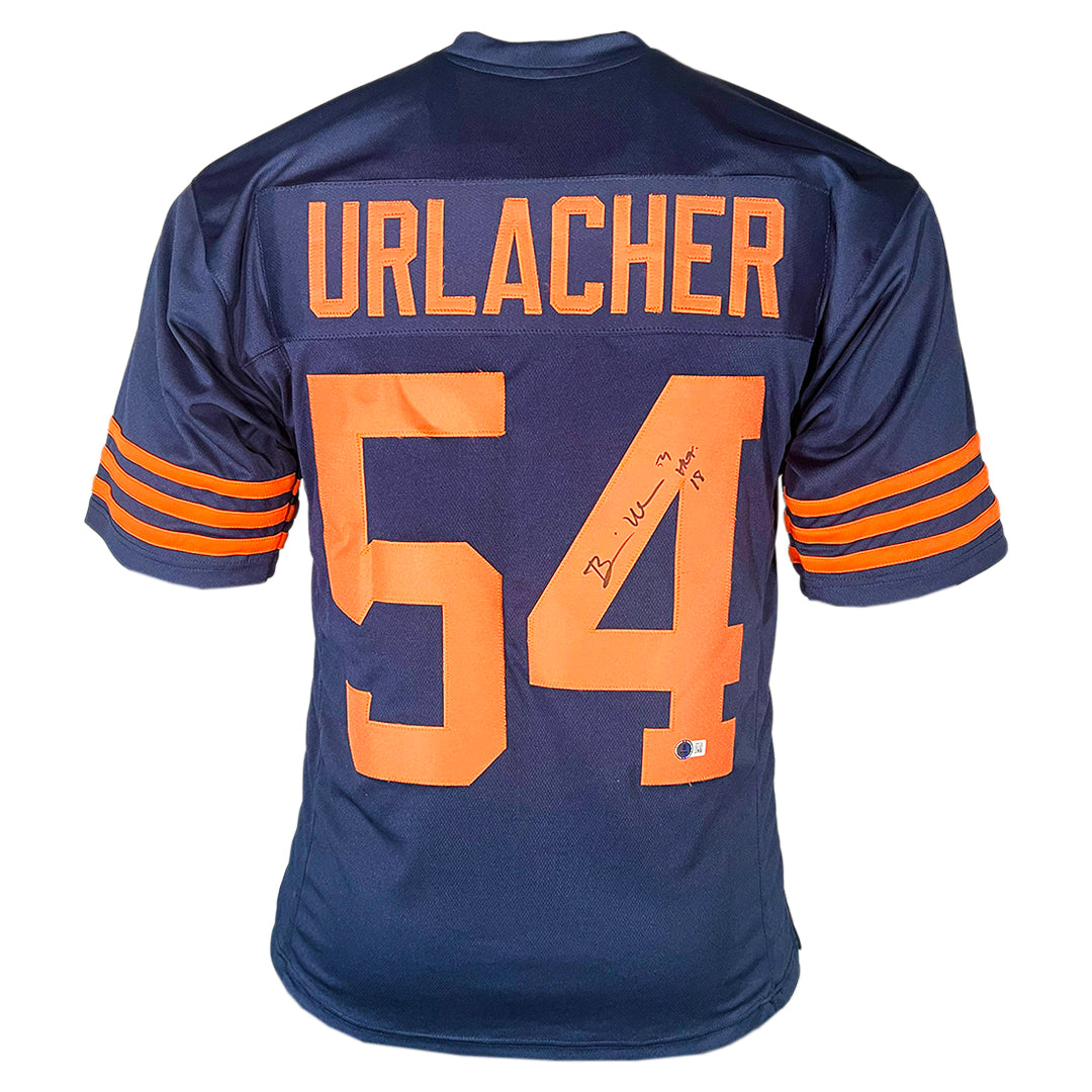 Brian Urlacher Signed HOF 18 Inscription Chicago Color Rush Football Jersey (Beckett)