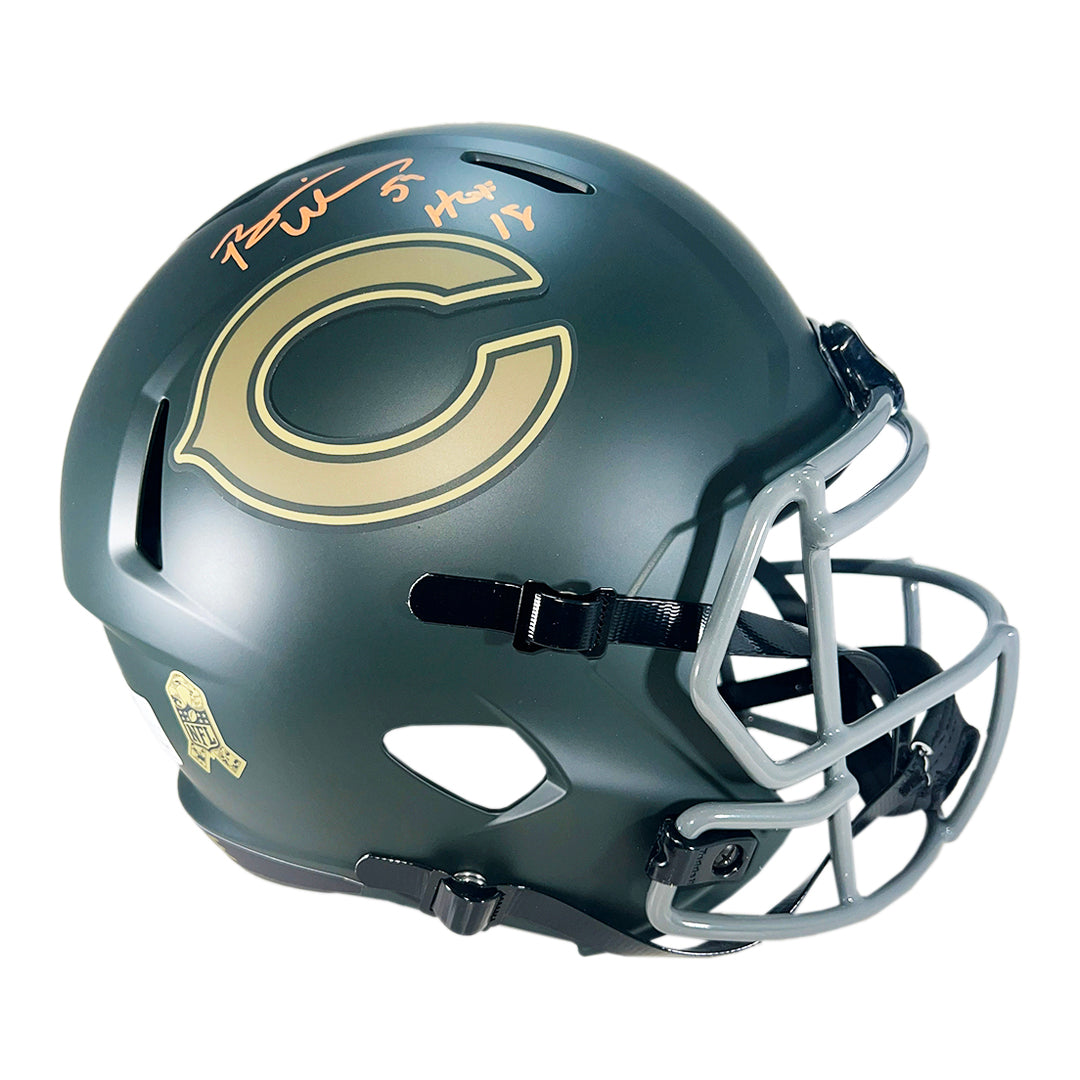 Brian Urlacher Signed Chicago Bears Salute to Service 2025 Full-Size Replica Football Helmet (Beckett)
