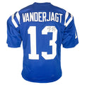Mike Vanderjagt Signed Indianapolis Blue Football Jersey (JSA)