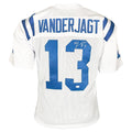 Mike Vanderjagt Signed Indianapolis White Football Jersey (JSA)