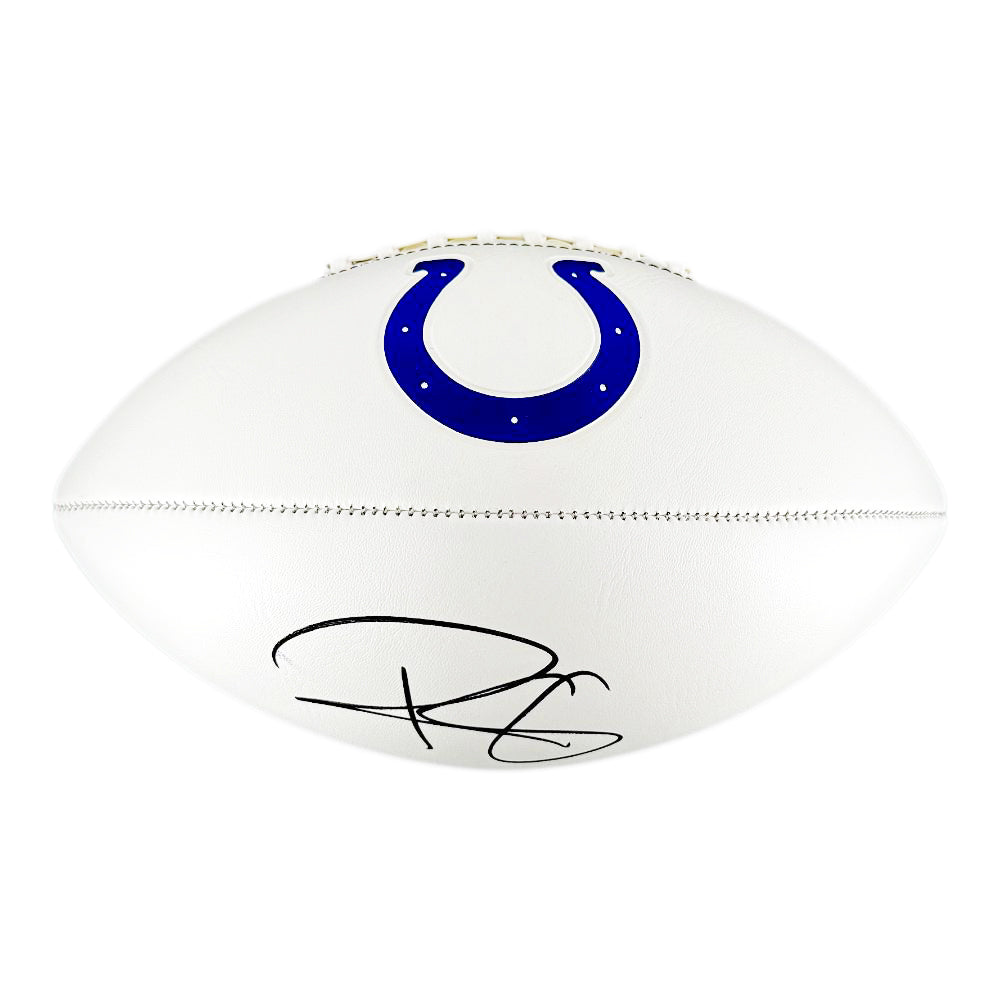 Reggie Wayne Signed White Panel Indianapolis Colts Official NFL Team Logo Football (Beckett)