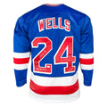 Jay Wells Signed 1994 SC Champs Inscription New York Blue Hockey Jersey (JSA)