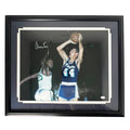 Jerry West Signed Los Angeles Pose 2 Basketball 16x20 Framed Photo (JSA)