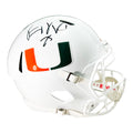 Vince Wilfork Signed Miami Hurricanes Speed Full-Size White Replica Football Helmet (Beckett)