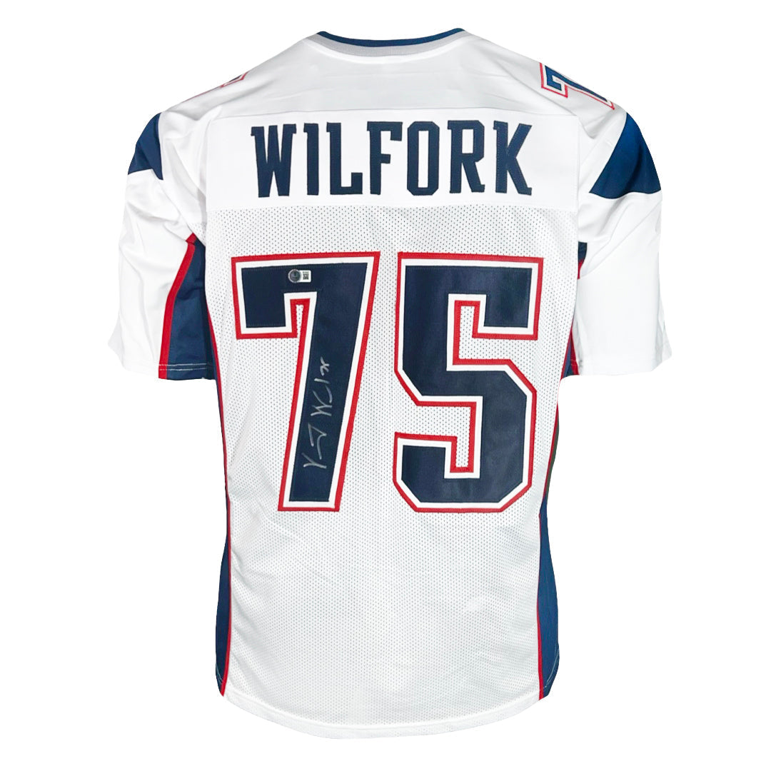 Vince Wilfork Signed New England White Football Jersey (JSA)