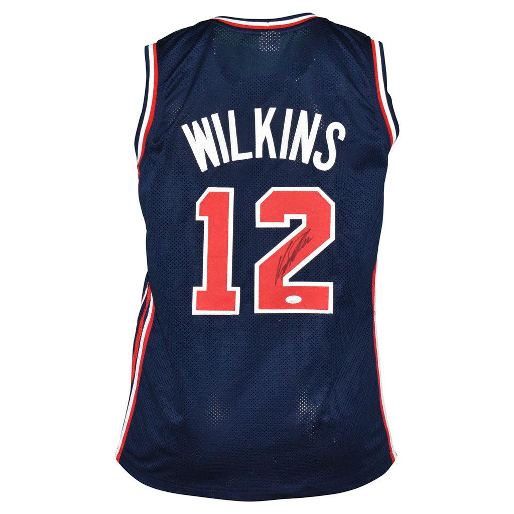 Dominique Wilkins Signed USA Olympic Pro Navy Basketball Jersey (JSA)