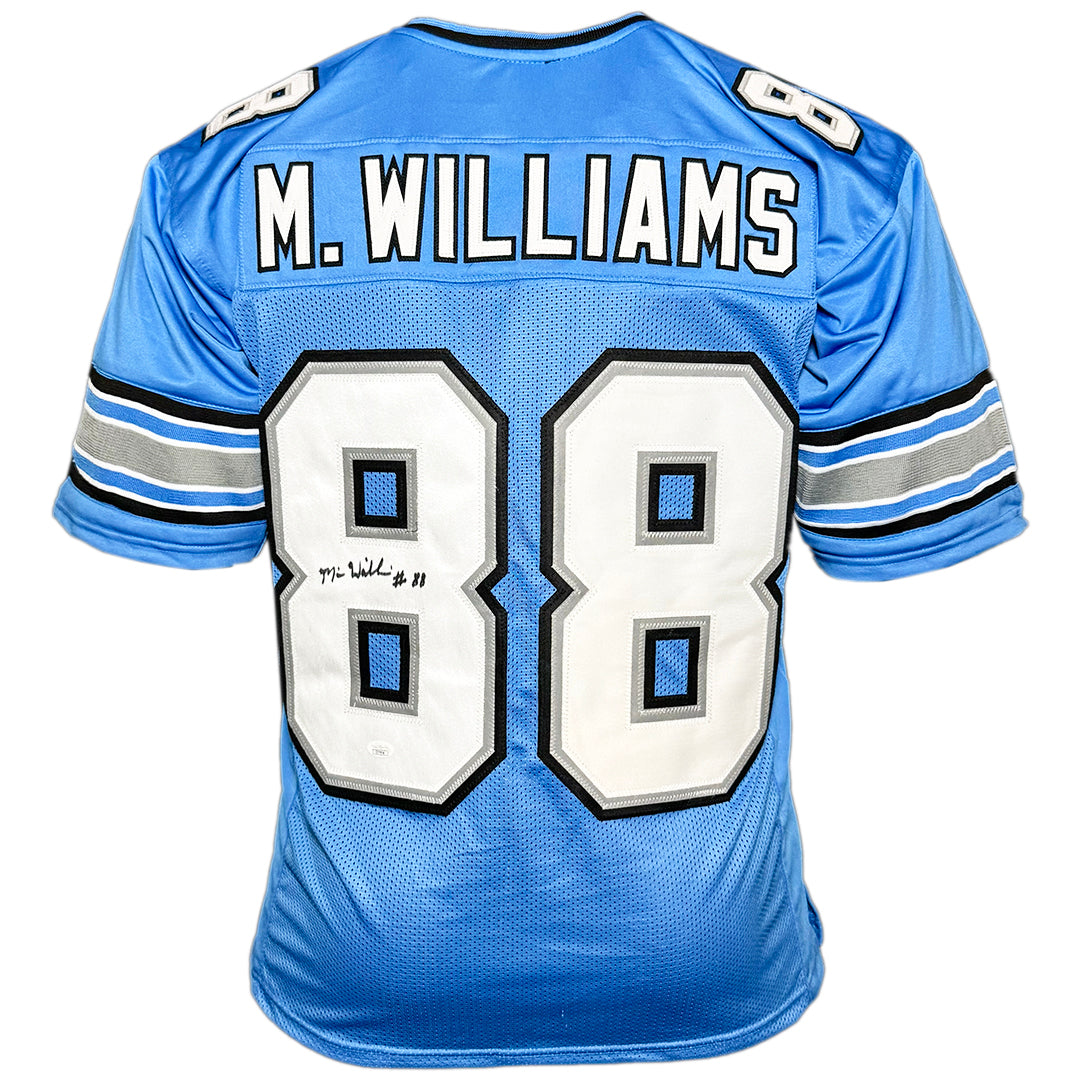 Mike Williams Signed Detroit Light Blue Football Jersey (JSA)