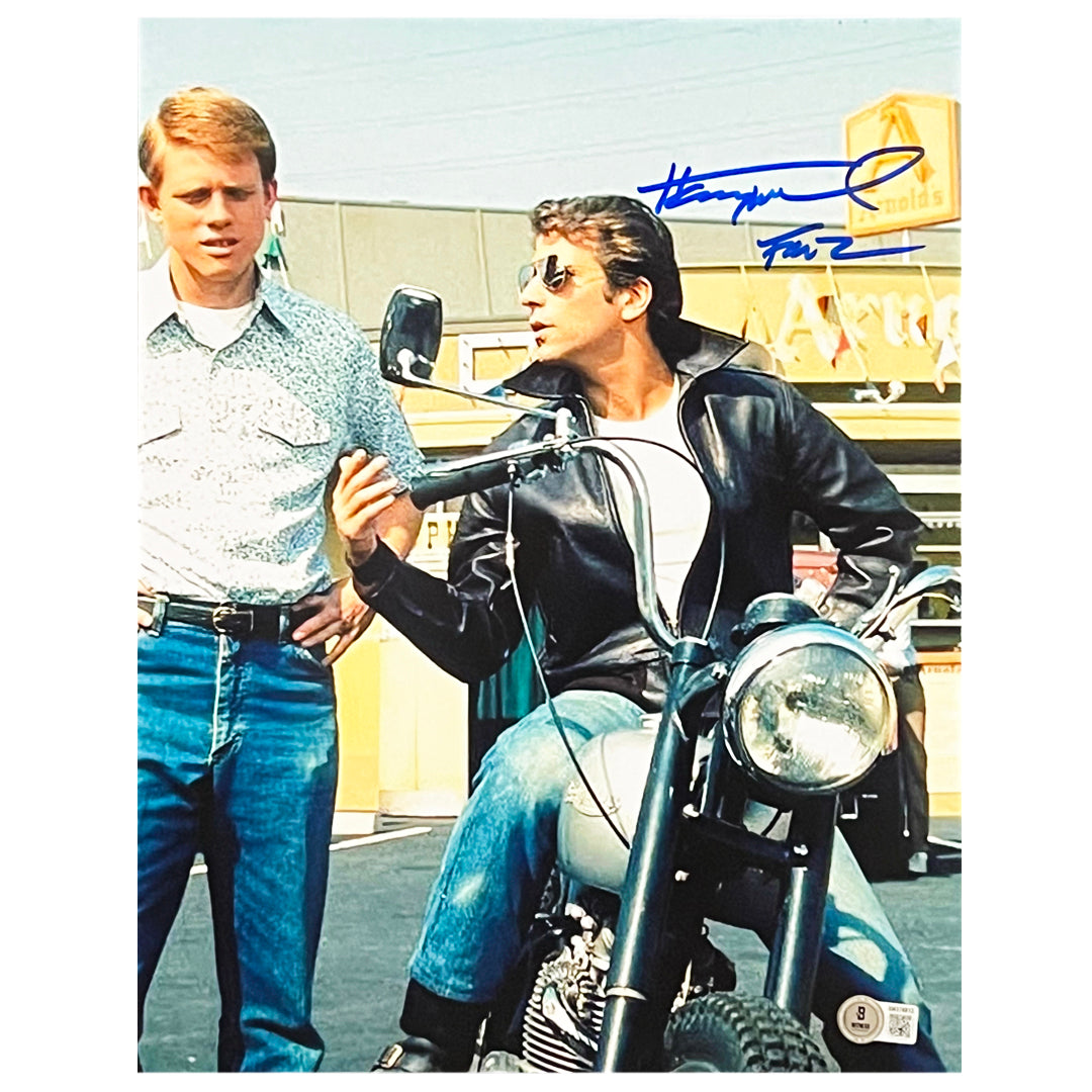 Henry Winkler Signed Fonz Inscription Pose 6 Happy Days 11x14 Photo (Beckett)