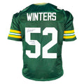 Frank Winters Signed SB XXXI Champs Inscription Green Bay Green Football Jersey (JSA)
