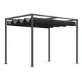 10' x 7' Retractable Pergola Canopy, Outdoor Sun Shade, Black