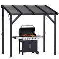 8' x 5' Hardtop Grill Gazebo with Polycarbonate Roof and Steel Frame, Wall-Mounted
